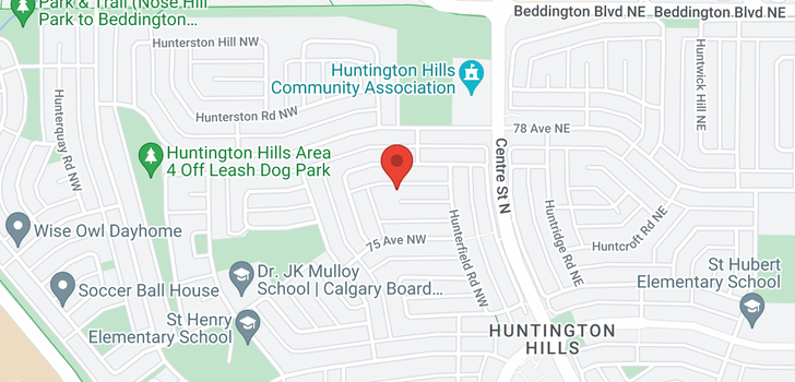 map of 632 HUNTERFIELD PL NW